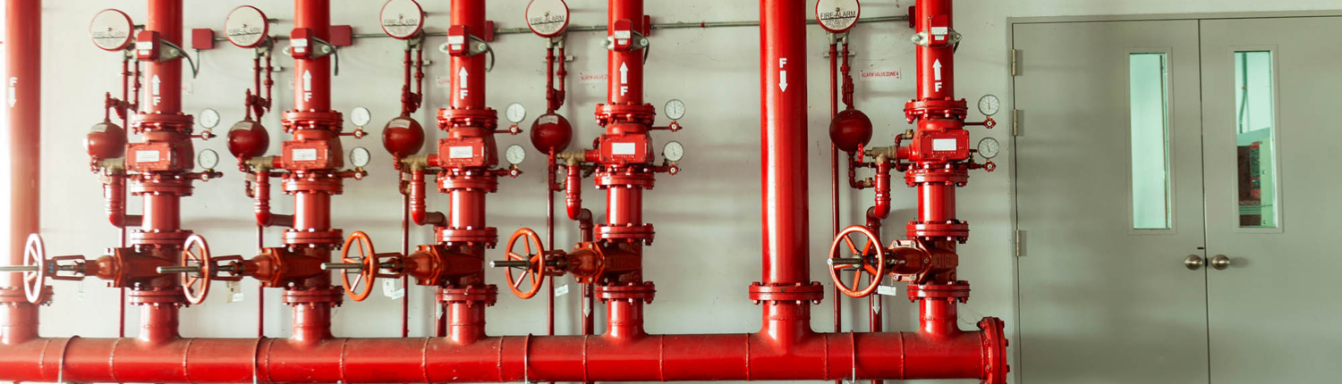 Side View Of A Large Industrial Fire Control System