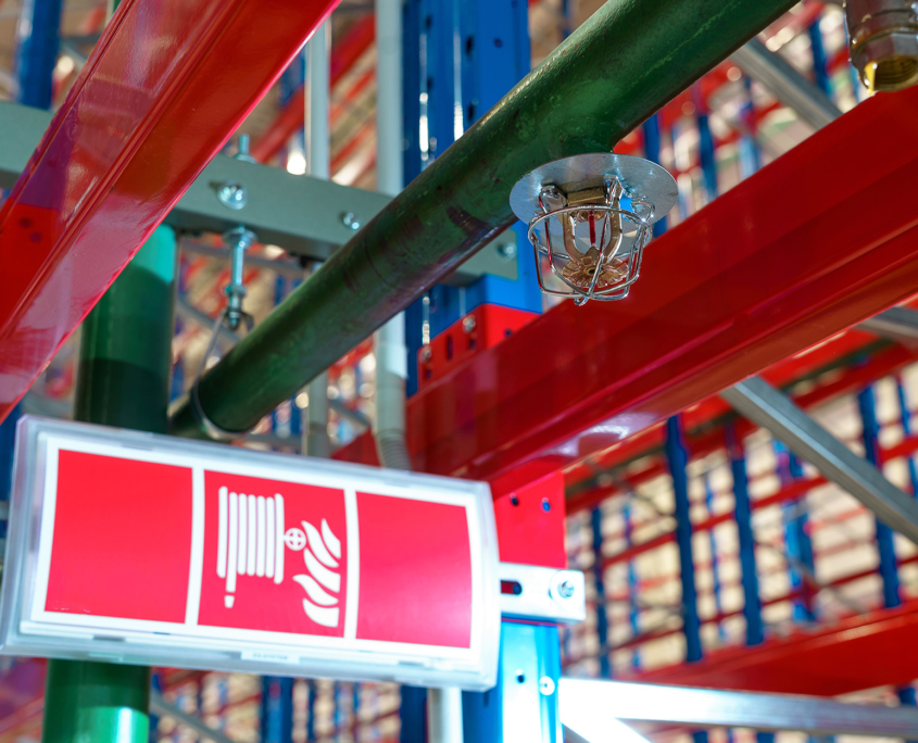 Fire Sprinkler With Sign